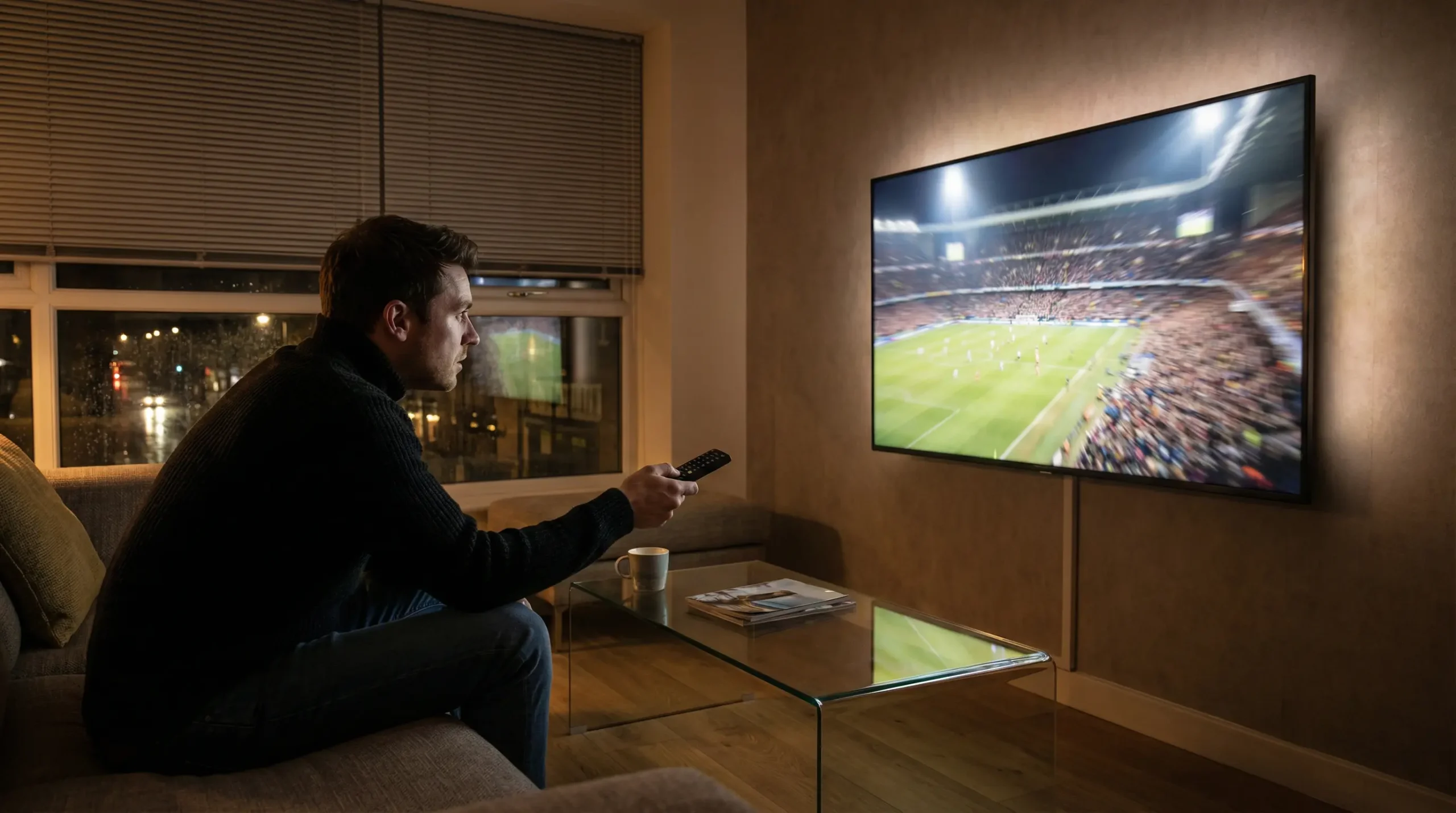 Best IPTV for sports in the UK 2026 showing live football streaming on a modern smart TV