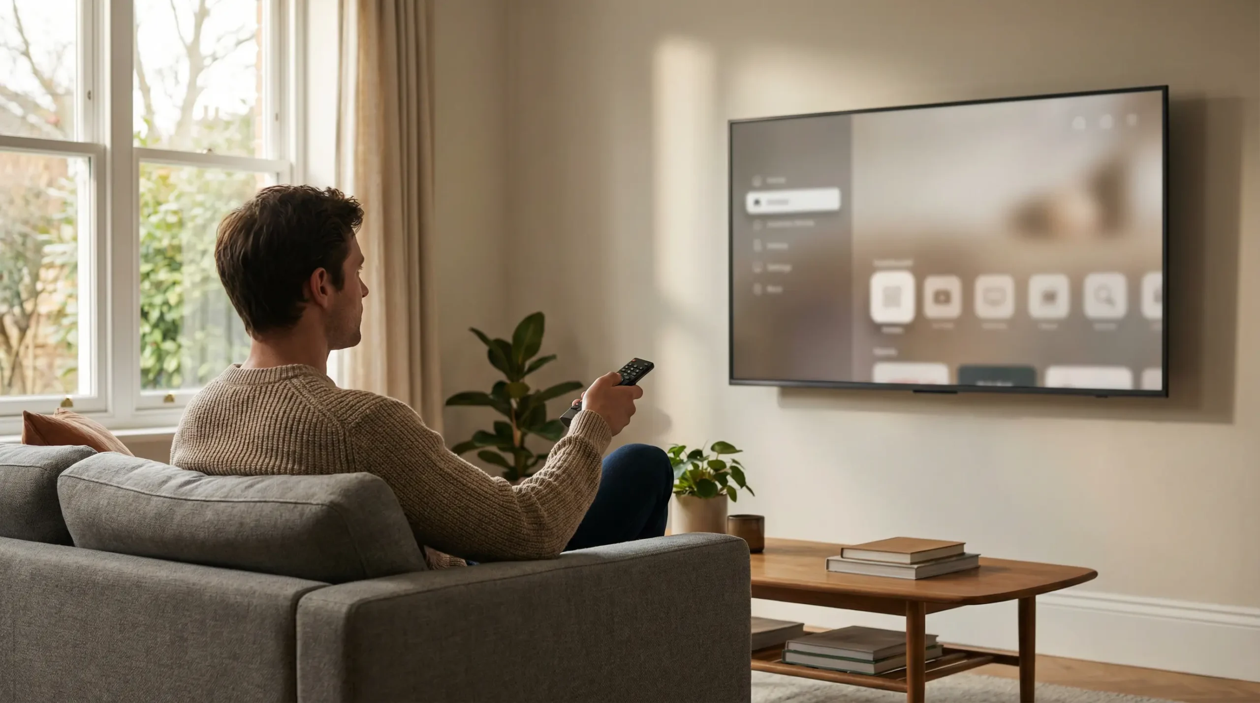 Best IPTV UK provider comparison showing a modern home television streaming setup in the United Kingdom