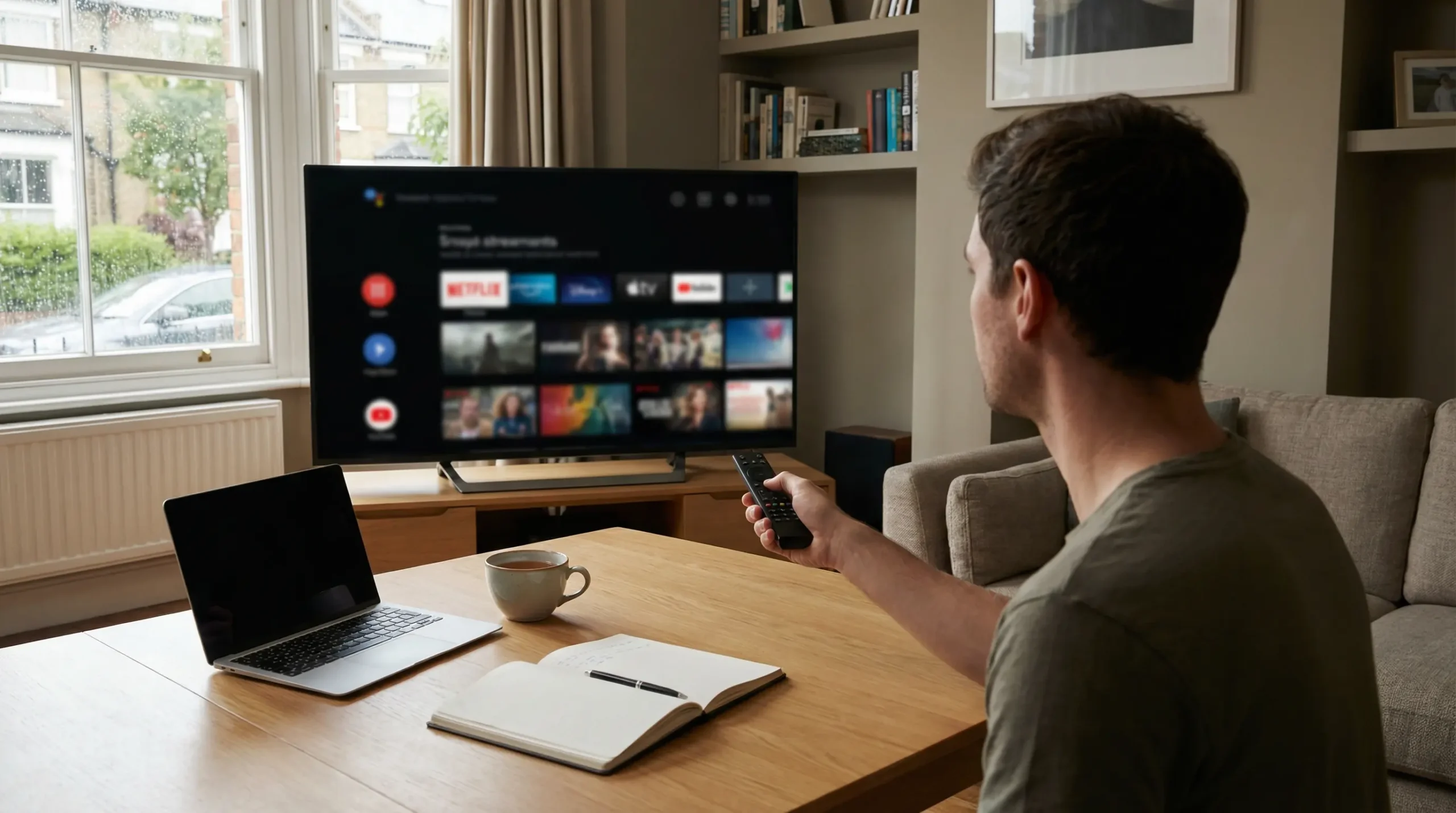 is iptv legal in the uk 2026 guide displayed on a modern smart tv in a british living room